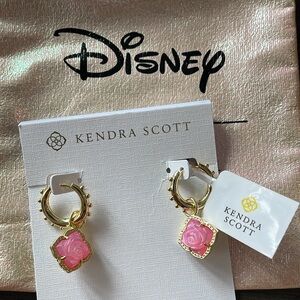 Kendra Scott Gold Pink Rose Huggie Earrings